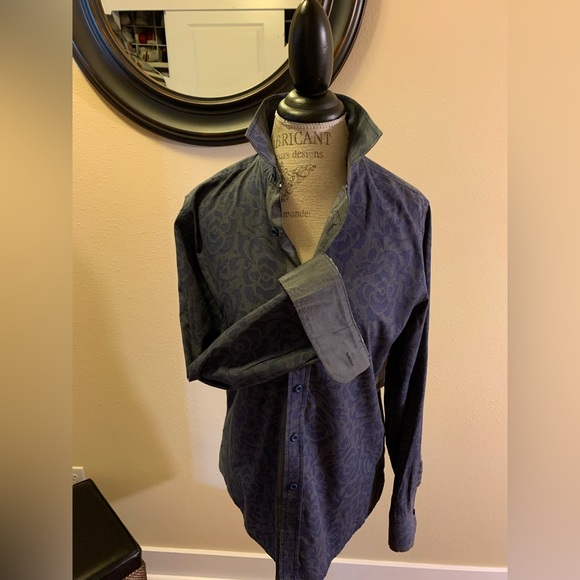 NWT EQUINOX WOVEN LONG SLEEVR BUTTON DOWN SHIRT. SHIRT TAIL HEM, - Picture 4 of 11